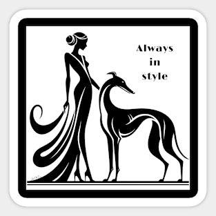 Greyhound Glago Alays In Style Art Deco Sticker